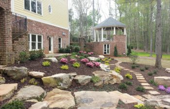 garden stone steps and a flagstone paver