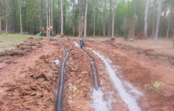 French Drain system being installed
