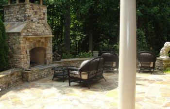 a flagstone patio