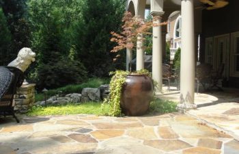 a flagstone patio